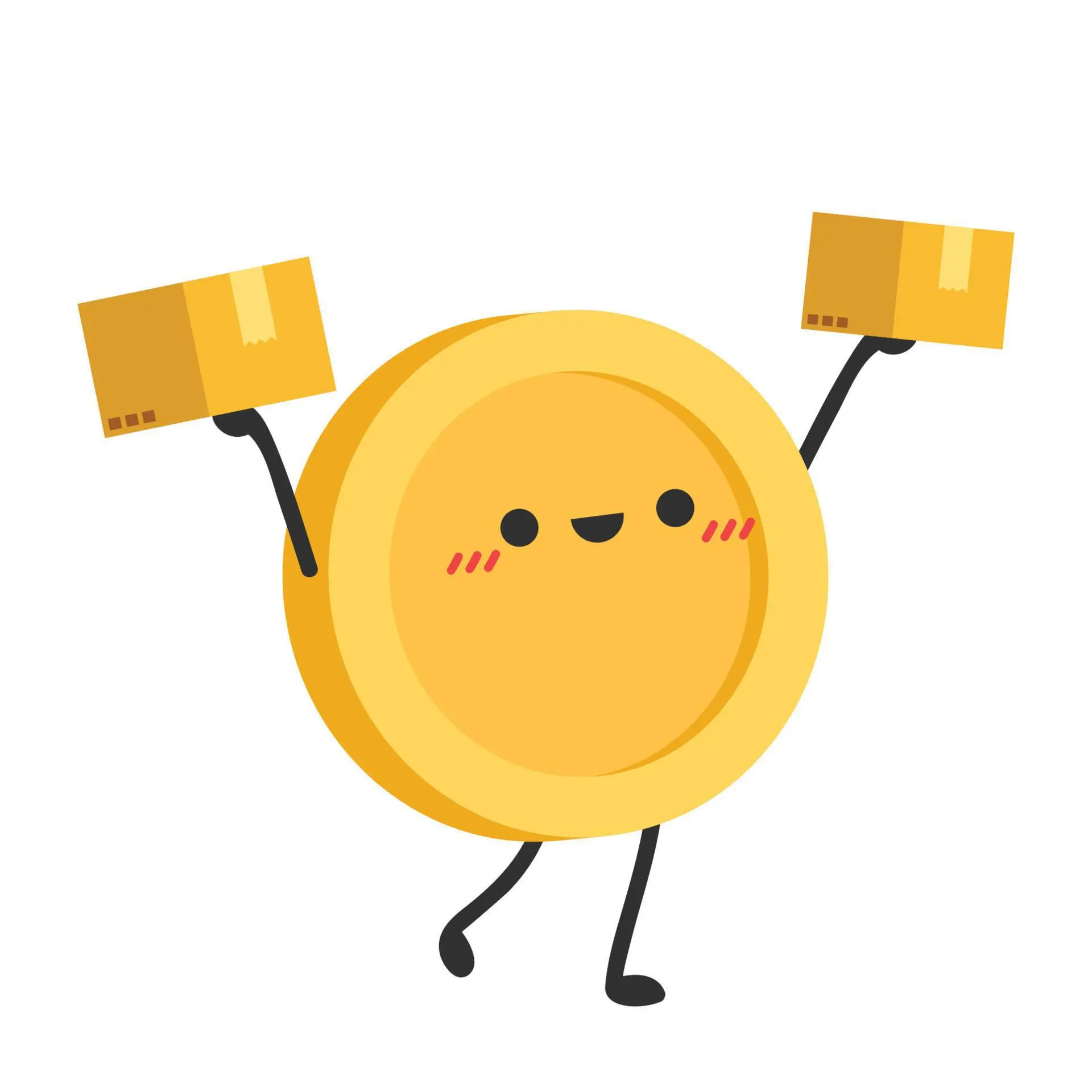 coin-character-design-glad-coin-and-smart-phon